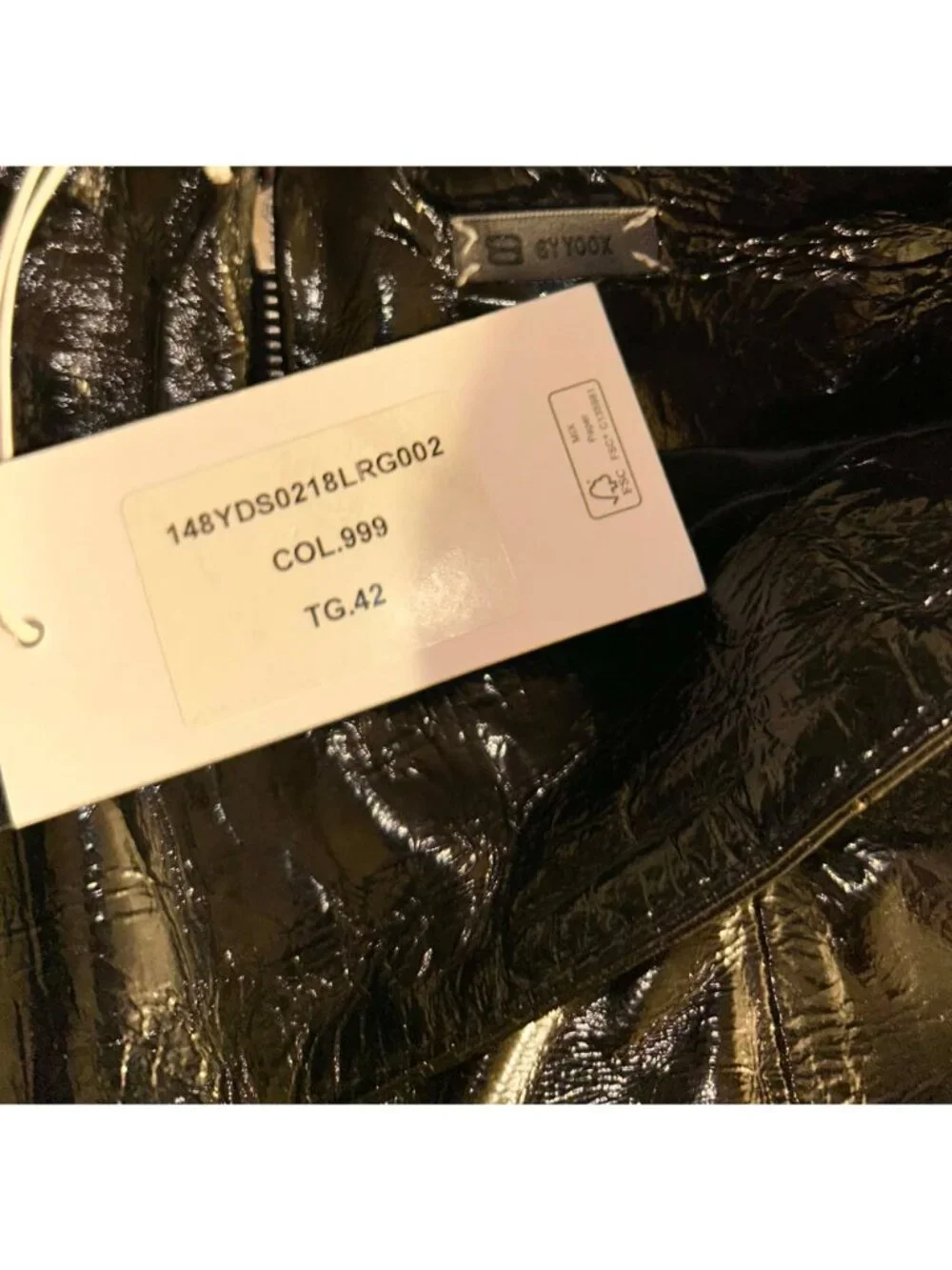 NWT $380 8 By YOOX Patent Leather High Waist Pencil Skirt Black Size 6